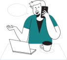 Illustration von Kommunikation per Telefon